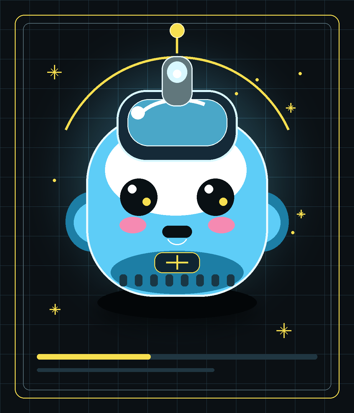 Kubo Genesis, a cute blue fictional NFT lab specimen